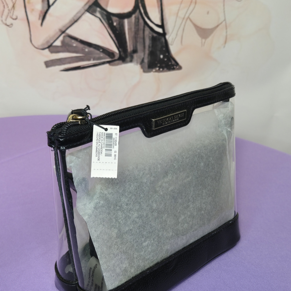 Transparent Black Women's Cosmetic Bag - Picture 3 of 9
